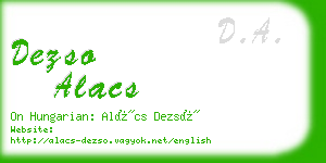 dezso alacs business card